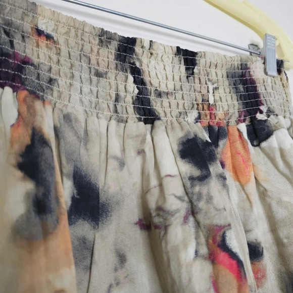 NEW YORK & COMPANY 100% Cotton Smocked Waist Tie Dye Circle Skirt, Lined, M - Picture 5 of 15